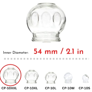 Glass Cupping Jar (XXL) 2.1" Diameter with Finger Grips